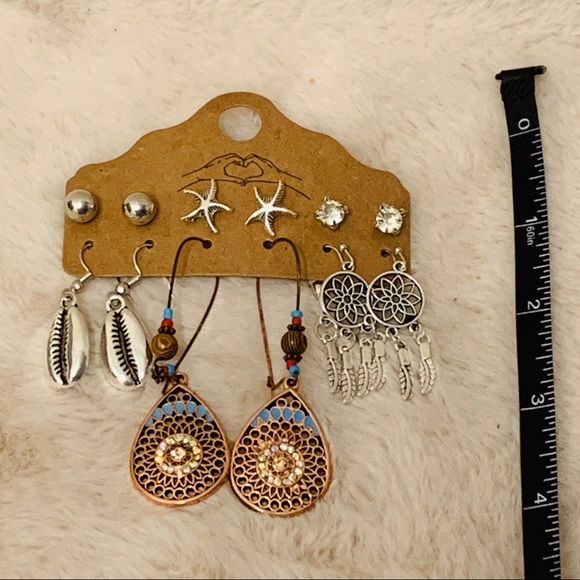 Jewelry - 🔥3/$20 Sale🔥 Set of 6 Bohemian Vintage Earringd